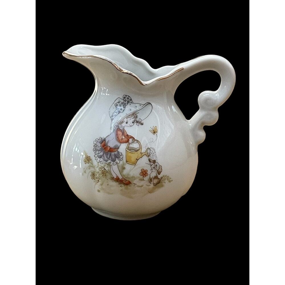 Vintage Bonnet Girl Creamer Pitcher Holly Hobbie